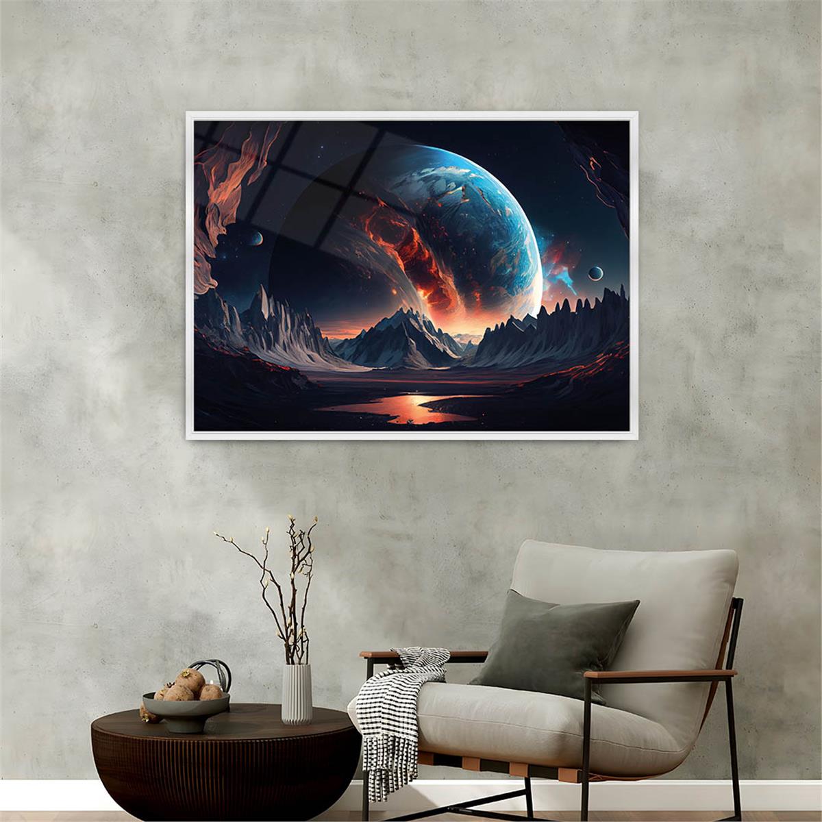 Aluminum-Framed Art-Themed Tempered Glass Wall Art 044
