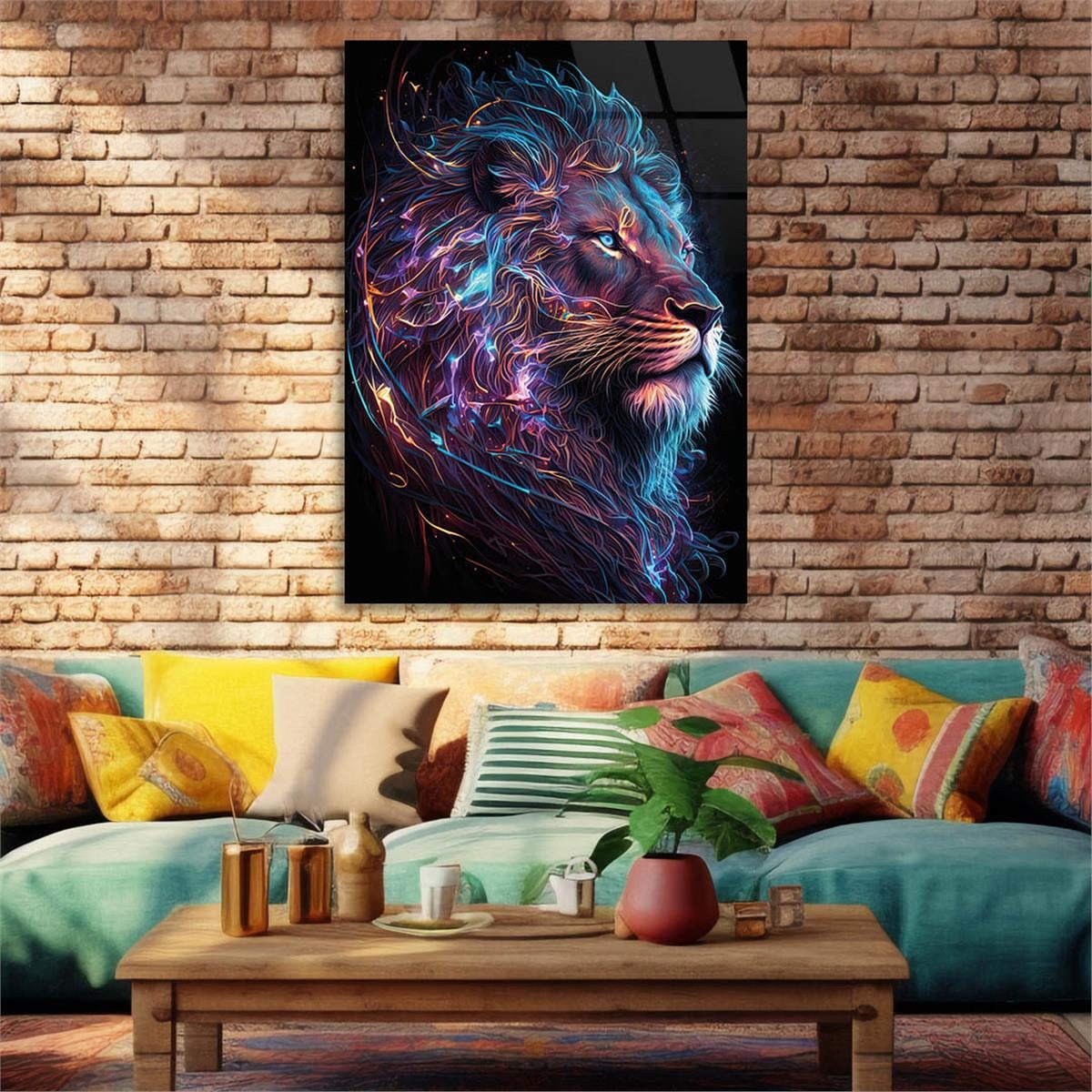 Vertical Tempered Glasss Wall Arts Natured-Themed189
