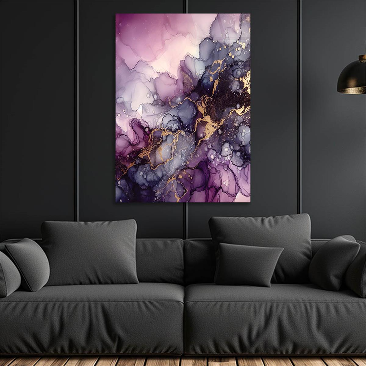 Dikey Sanat Temalı Cam Tablo 398