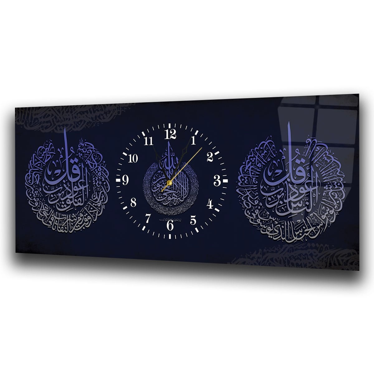 Middle-Clock, Religious-Themed Horizontal Glass Wall Painting 075