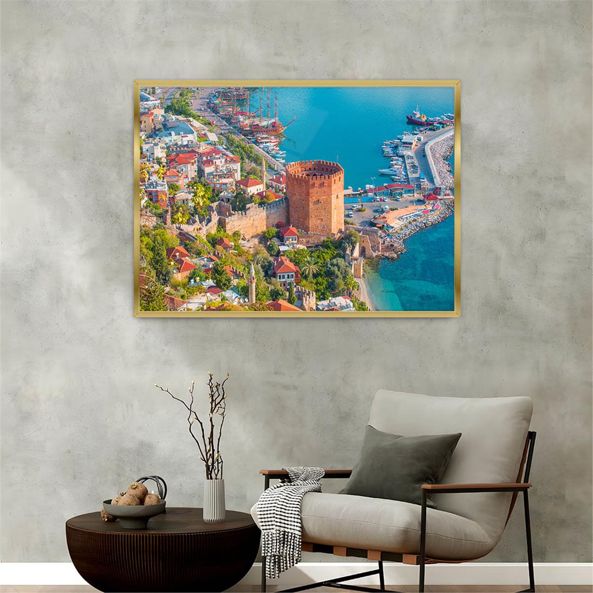 Aluminum-Framed Natured-Themed Tempered Glass Wall Art 123