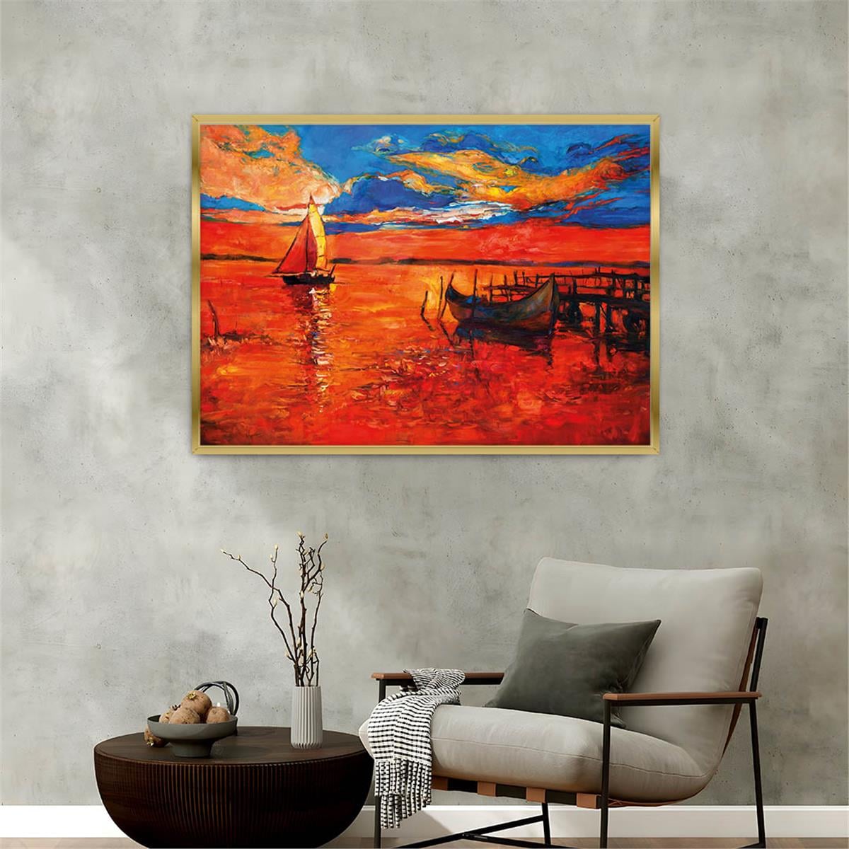 Aluminum-Framed Art-Themed Tempered Glass Wall Art 187