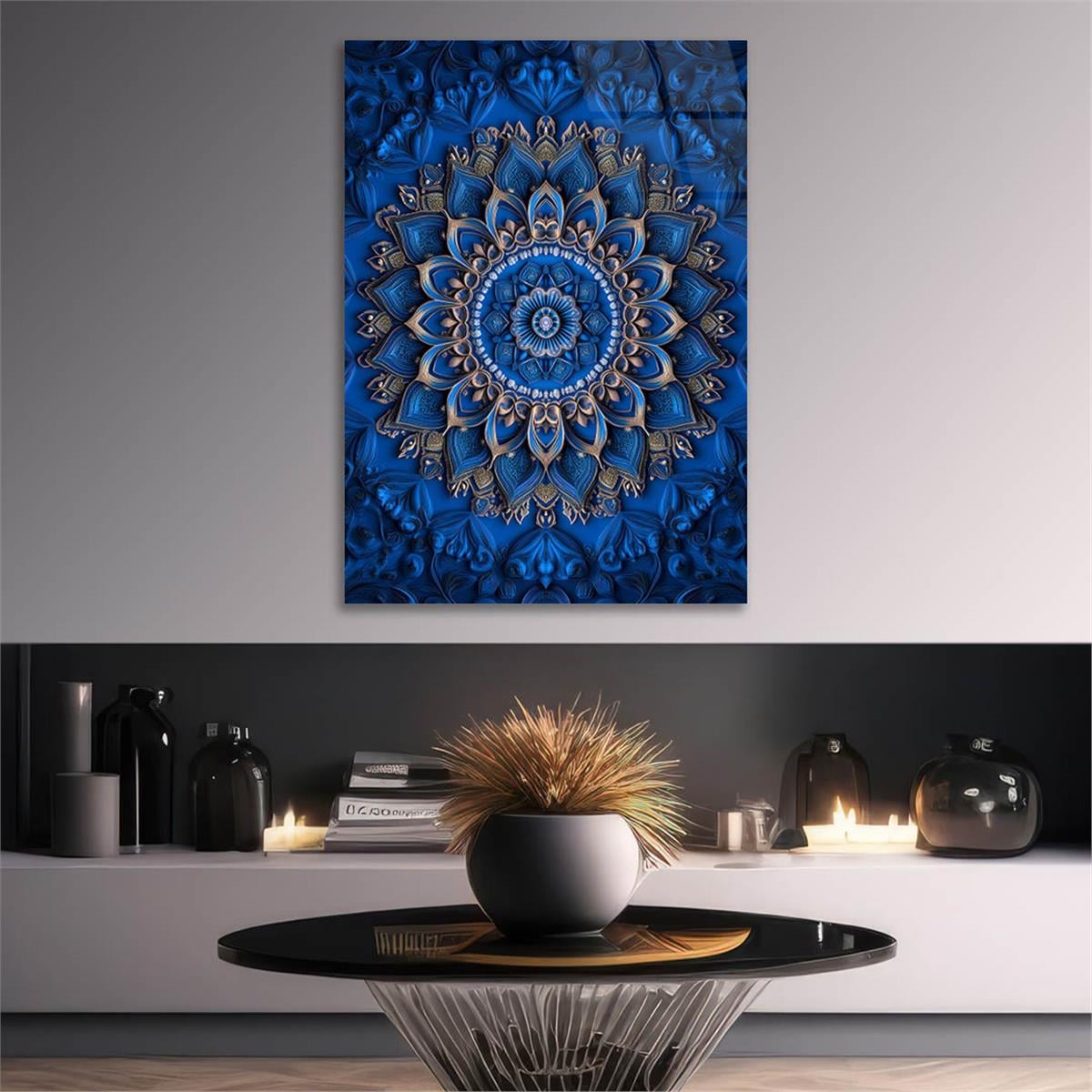 Dikey Sanat Temalı Cam Tablo 586