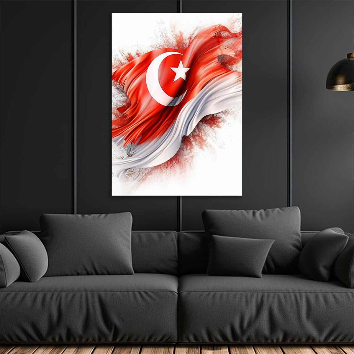 Dikey VatanTemalı Cam Tablo 183