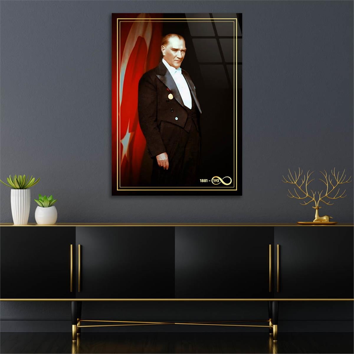 Dikey VatanTemalı Cam Tablo 262