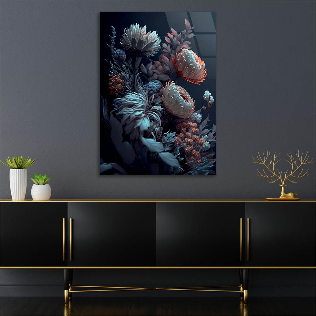 Vertical Tempered Glasss Wall Arts Natured-Themed213