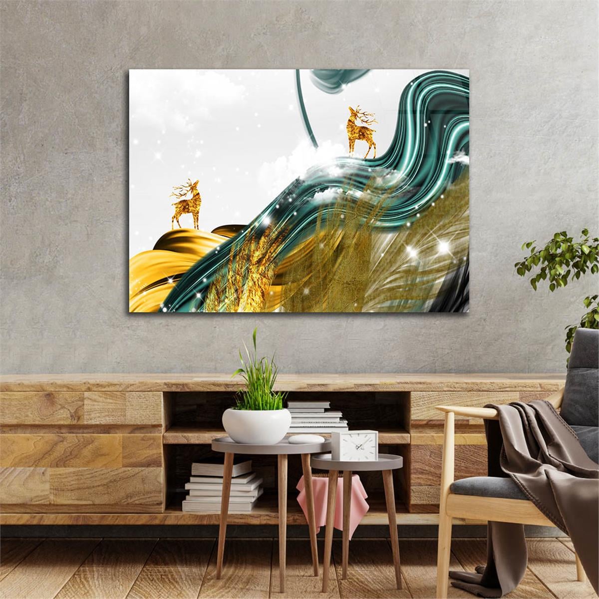 Horizontal Art-Themed Tempered Glass Wall Art 369