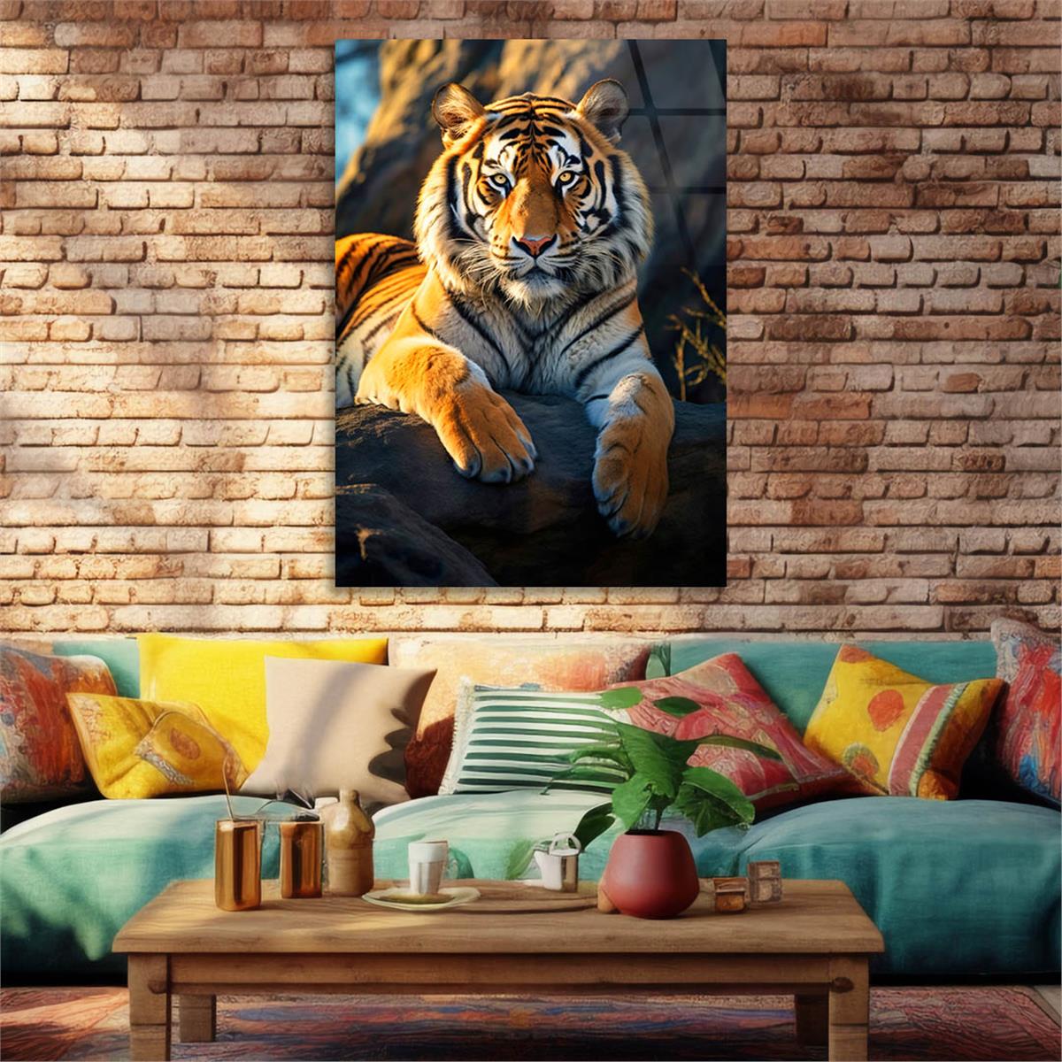 Dikey Doğa Temalı Cam Tablo 411