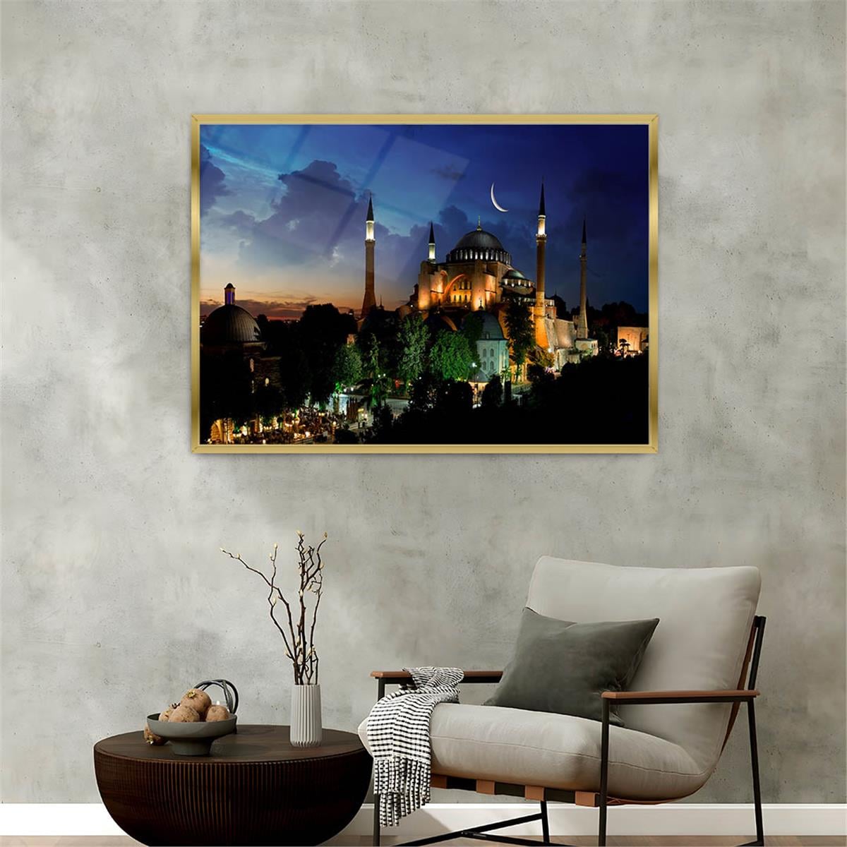 Aluminum-Framed Natured-Themed Tempered Glass Wall Art 015