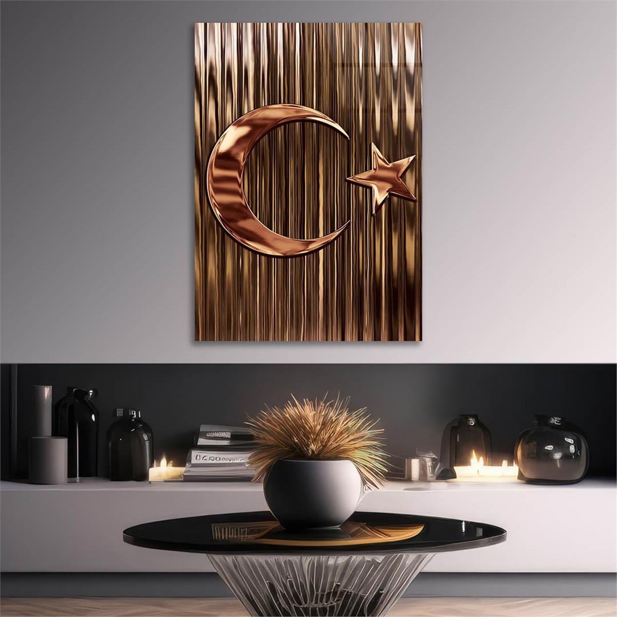 Turkish Flag Glass Wall Art