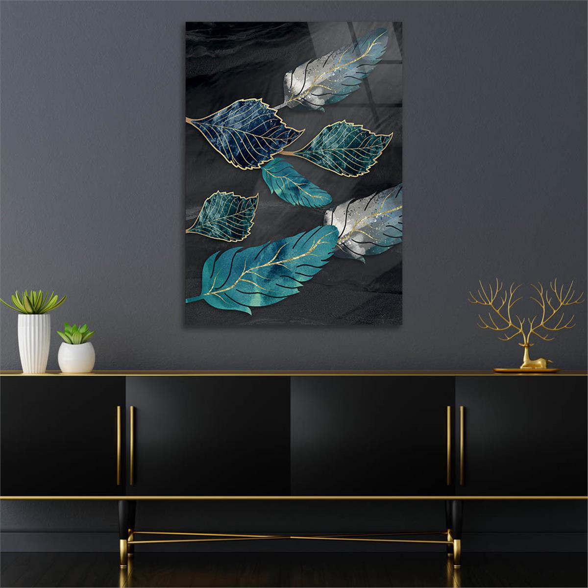Vertical Tempered Glasss Wall Arts Art-Themed228