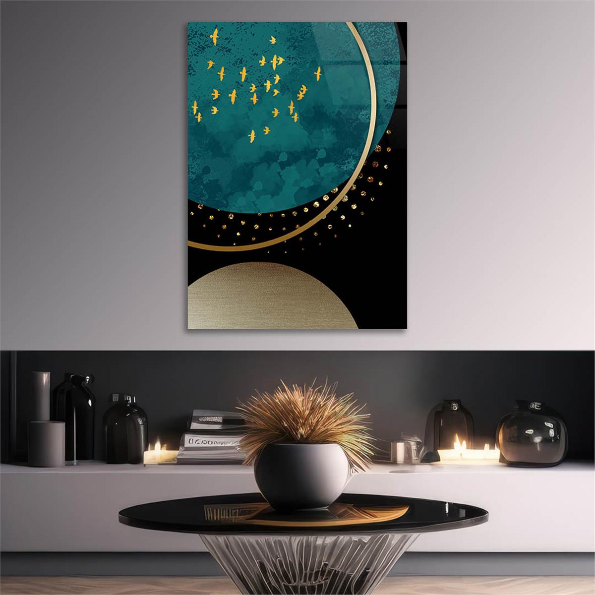 Vertical Tempered Glasss Wall Arts Art-Themed225