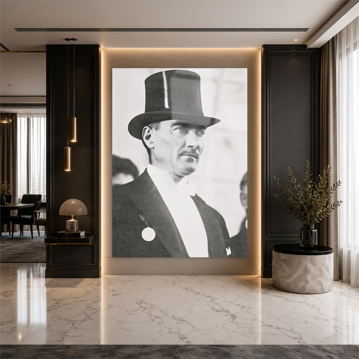 Dikey VatanTemalı Cam Tablo 223