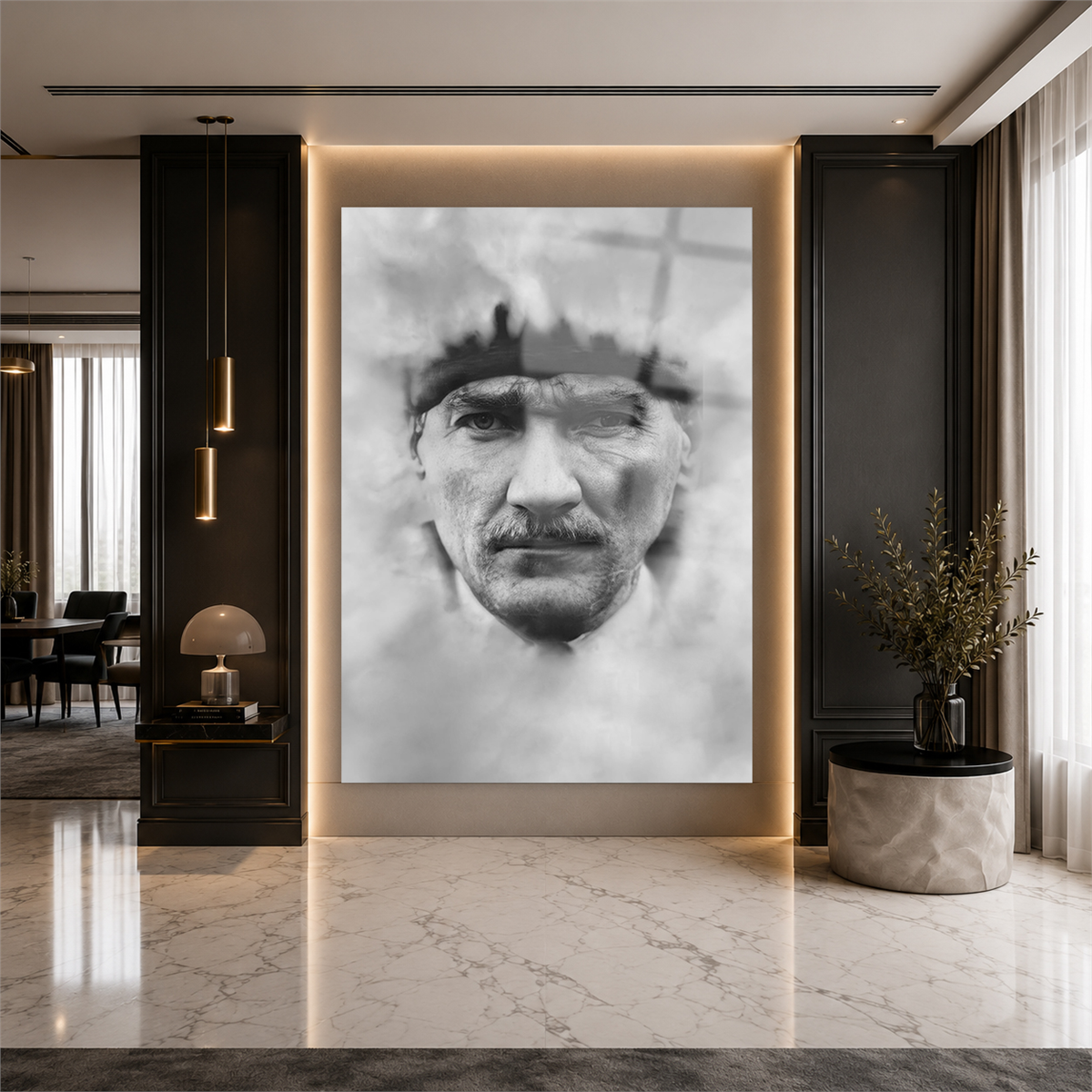 Dikey VatanTemalı Cam Tablo 175