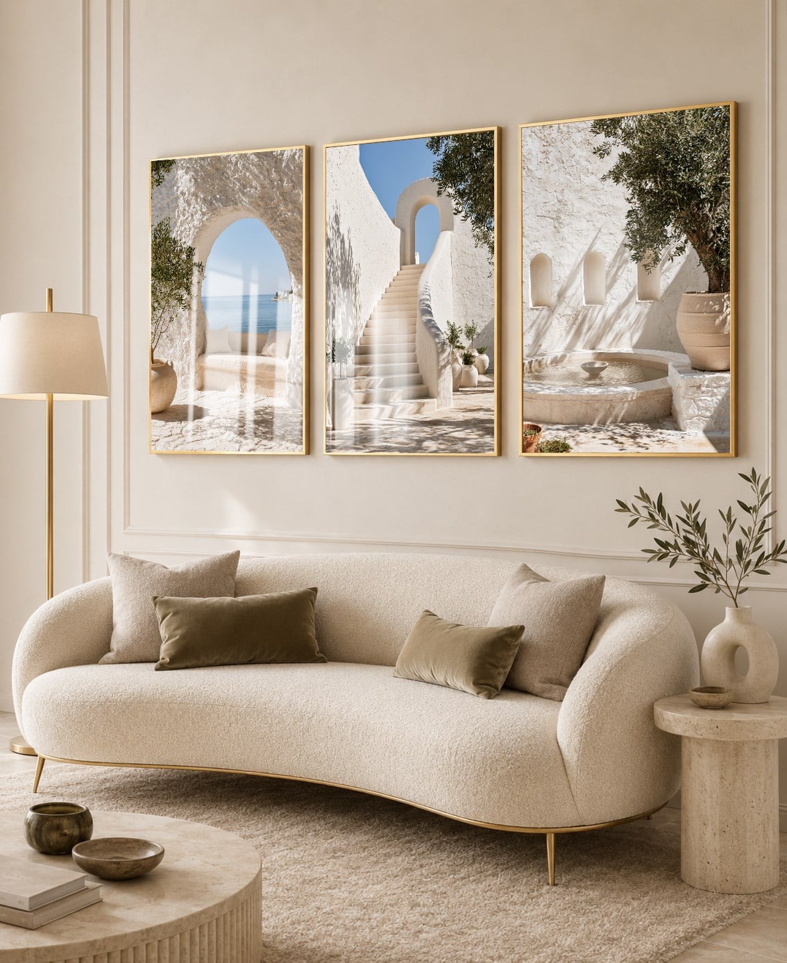 Alüminyum Çerçeveli Sanat Temalı 3lü Set CAM Tablo 0005