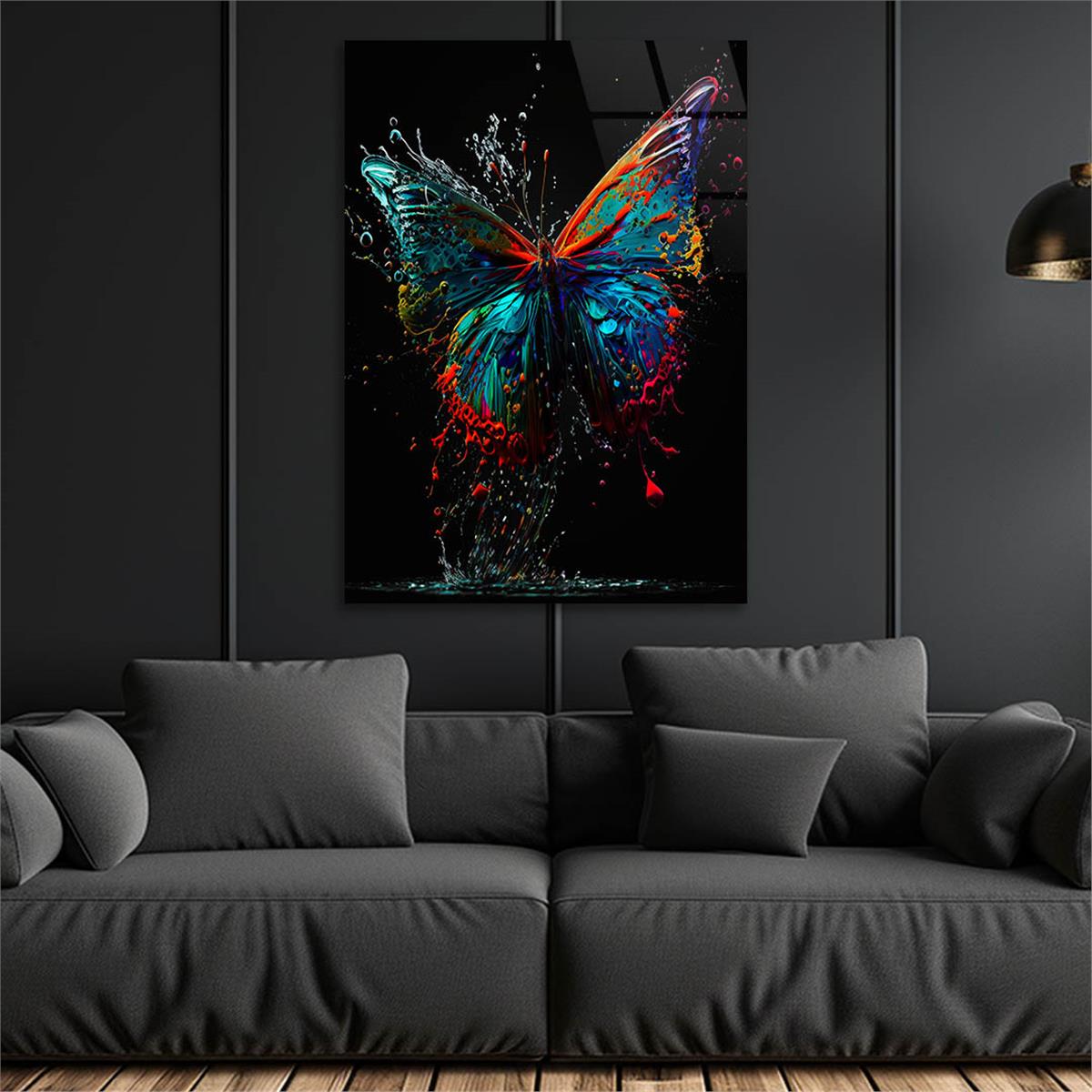Dikey Sanat Temalı Cam Tablo 348