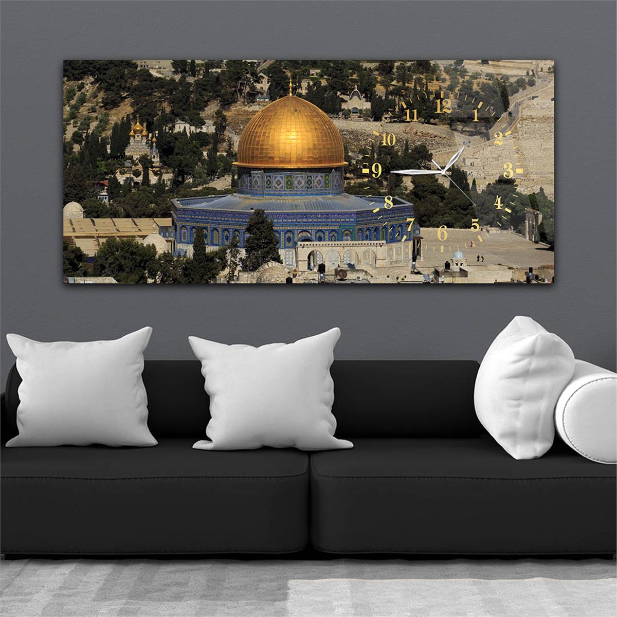 Side-Clock, Religious-Themed Horizontal Glass Wall Painting 036
