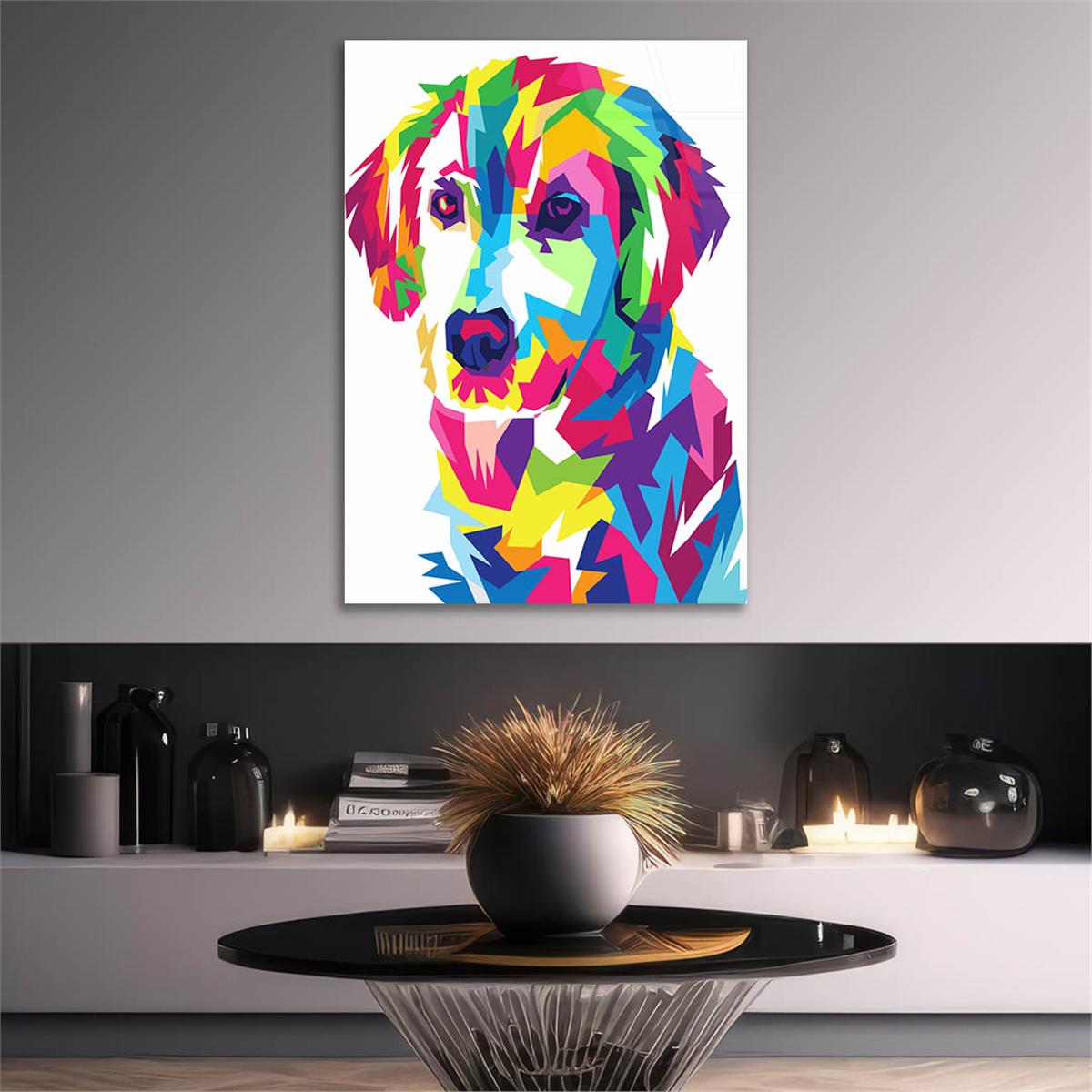 Dikey Sanat Temalı Cam Tablo 446