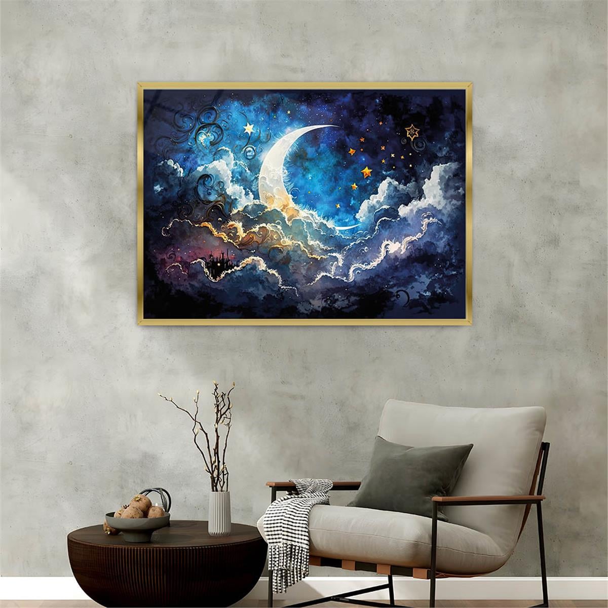 Aluminum-Framed Art-Themed Tempered Glass Wall Art 052
