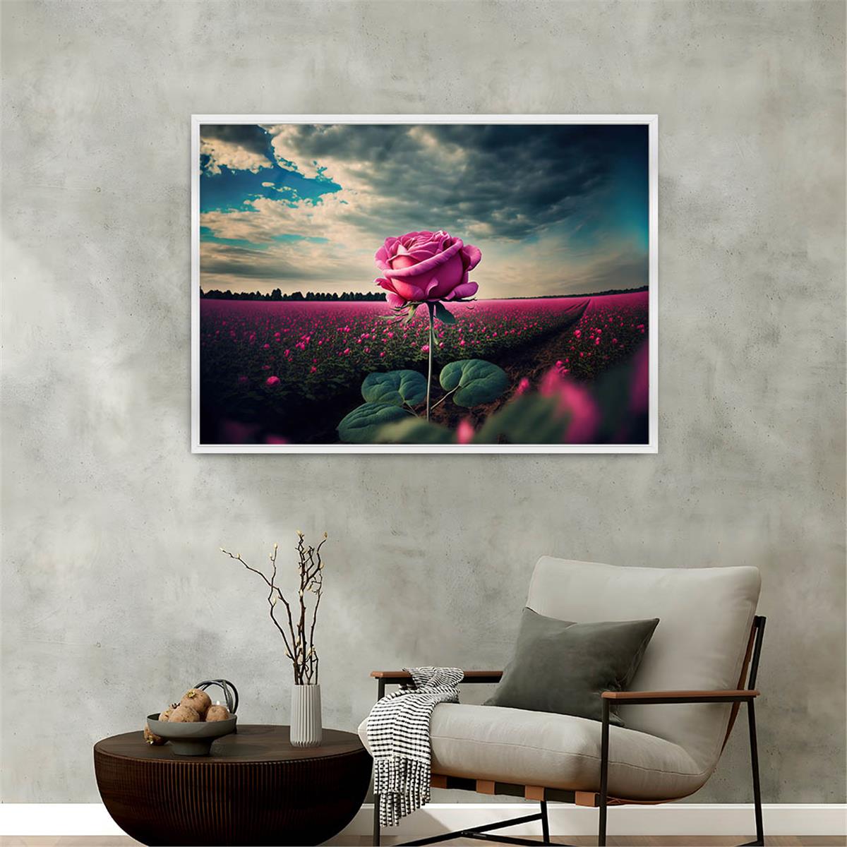 Aluminum-Framed Natured-Themed Tempered Glass Wall Art 052