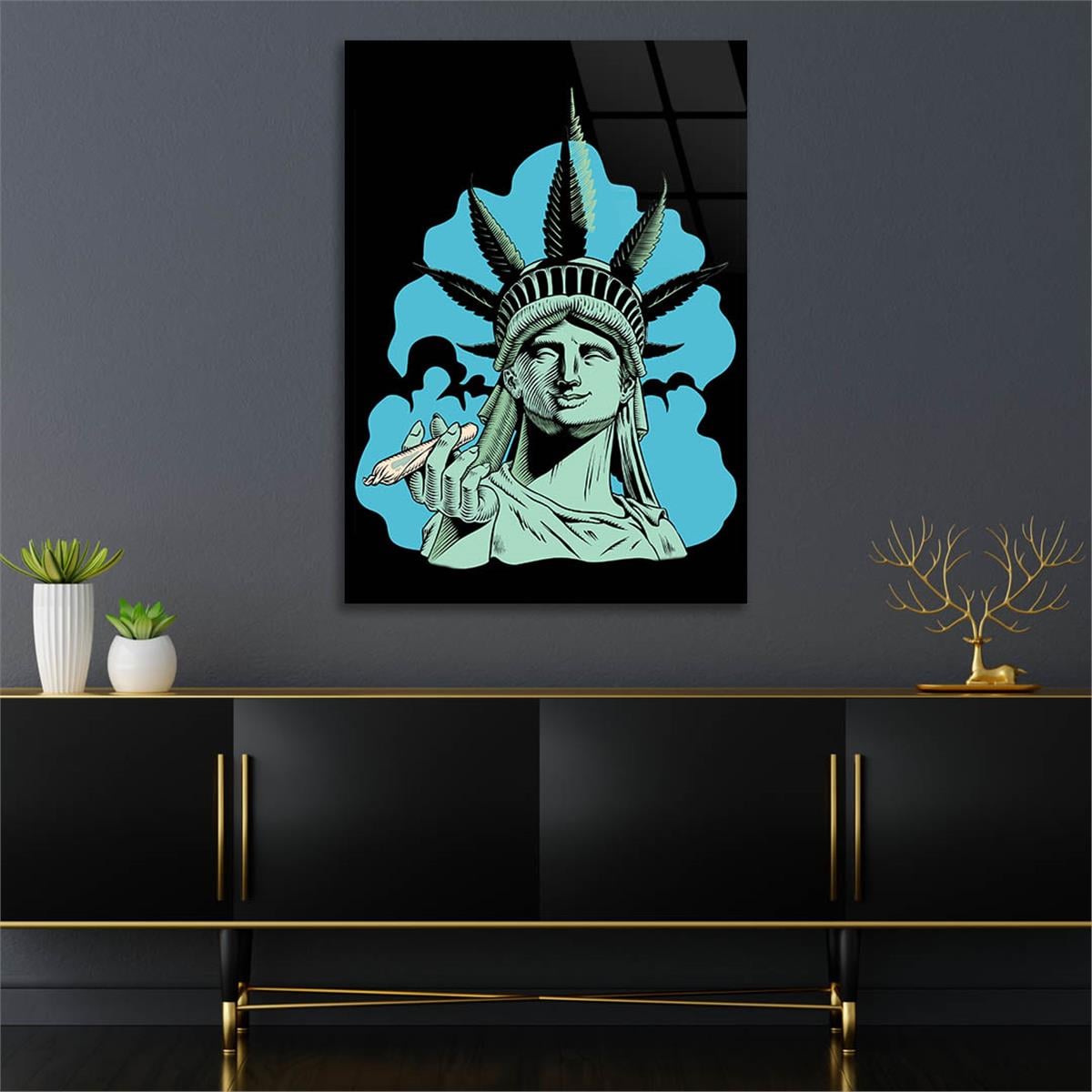 Kunst Thema auf bedrucktem Glas