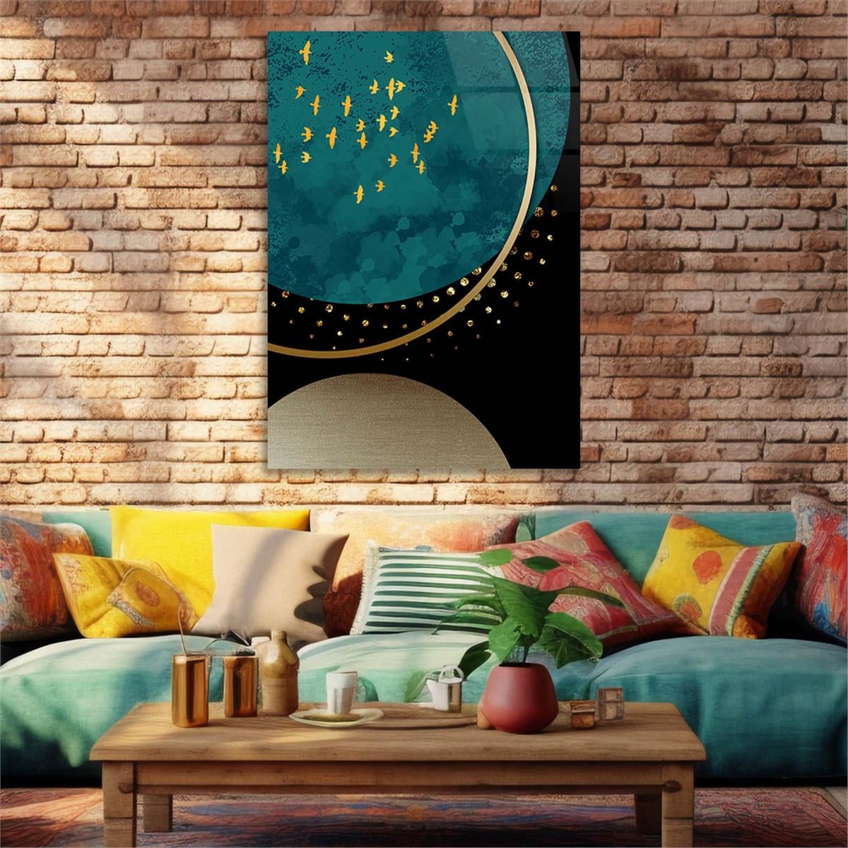 Vertical Tempered Glasss Wall Arts Art-Themed225