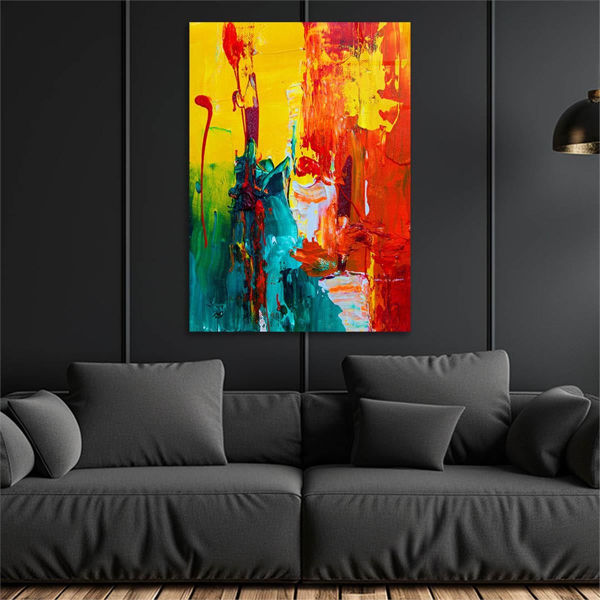 Dikey Sanat Temalı Cam Tablo 566