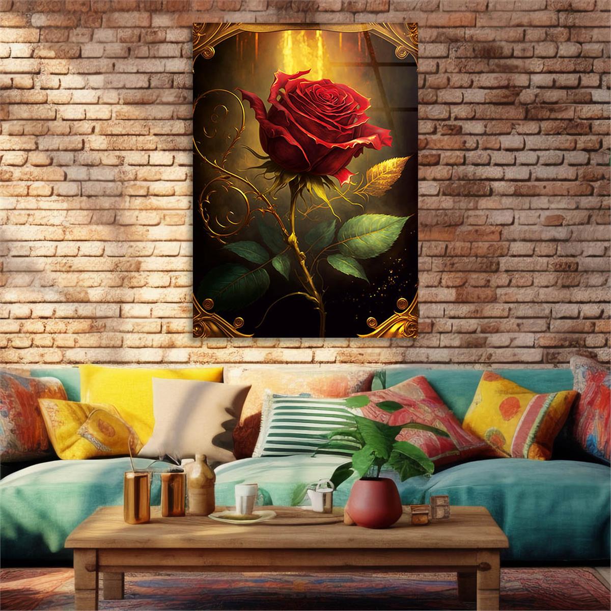 Vertical Tempered Glasss Wall Arts Natured-Themed164
