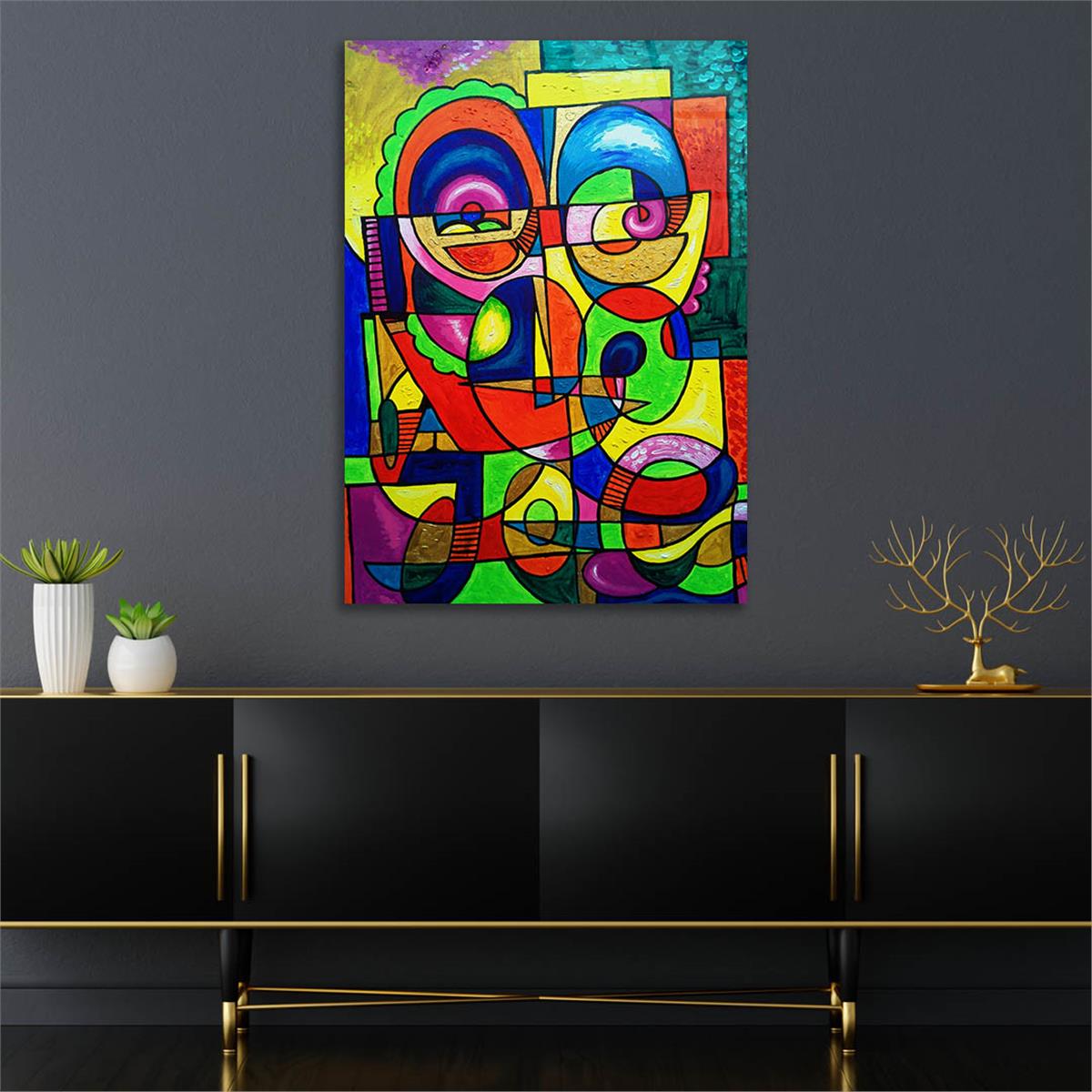 Kunst Thema auf bedrucktem Glas