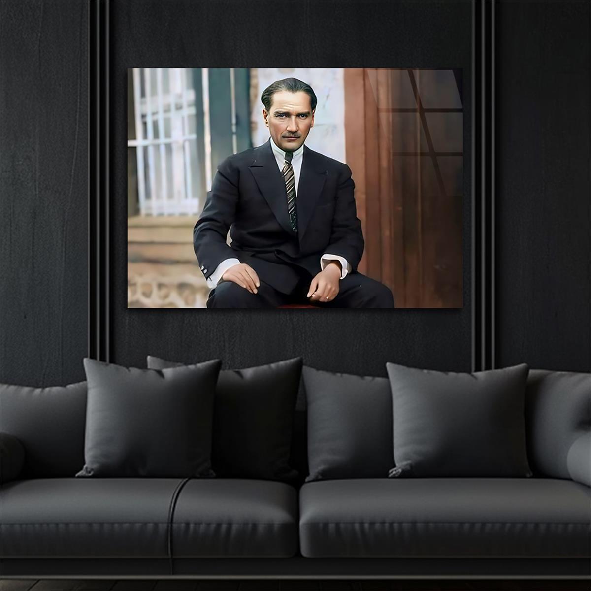 Yatay VatanTemalı Cam Tablo 095