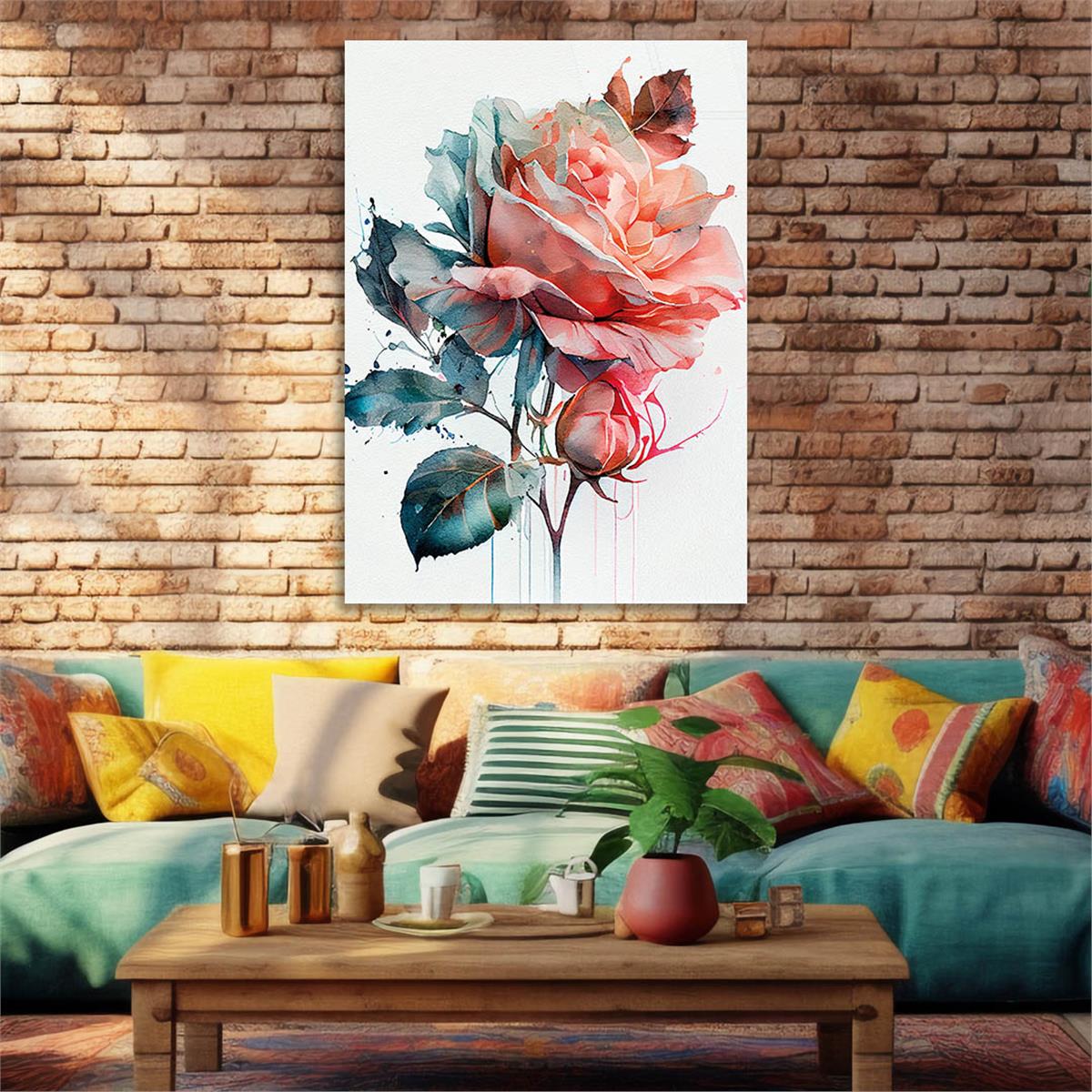 Vertical Tempered Glasss Wall Arts Natured-Themed117