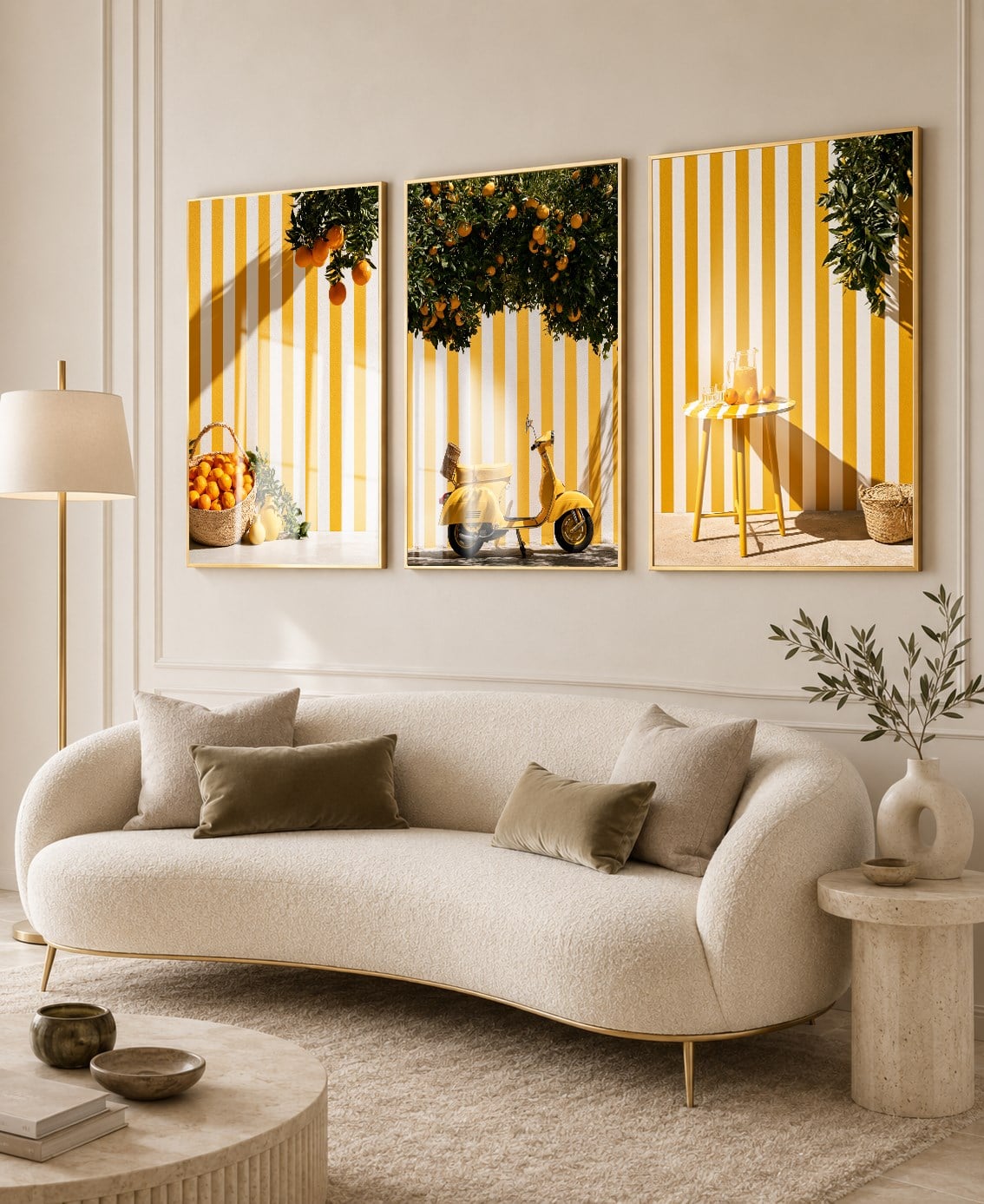 Alüminyum Çerçeveli Sanat Temalı 3lü Set CAM Tablo 0002