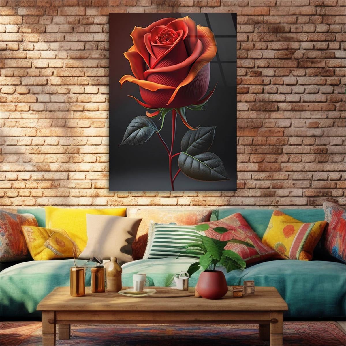 Vertical Tempered Glasss Wall Arts Natured-Themed123