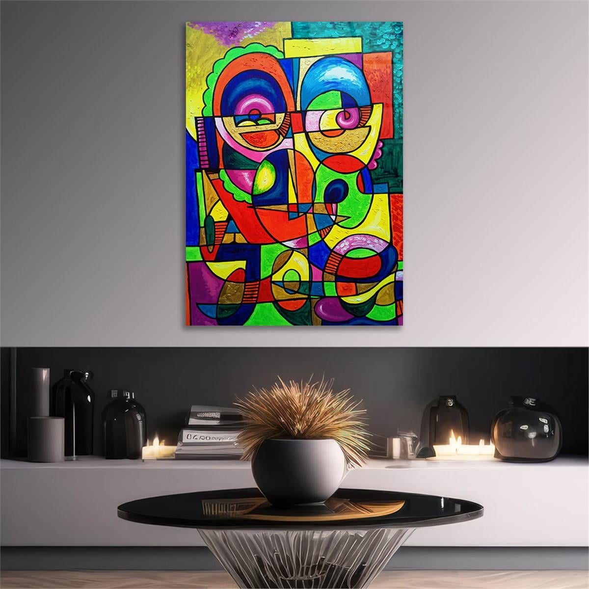 Kunst Thema auf bedrucktem Glas