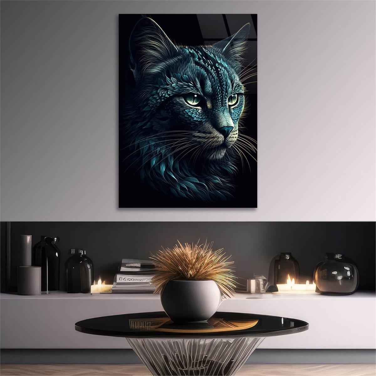Dikey Doğa Temalı Cam Tablo 426