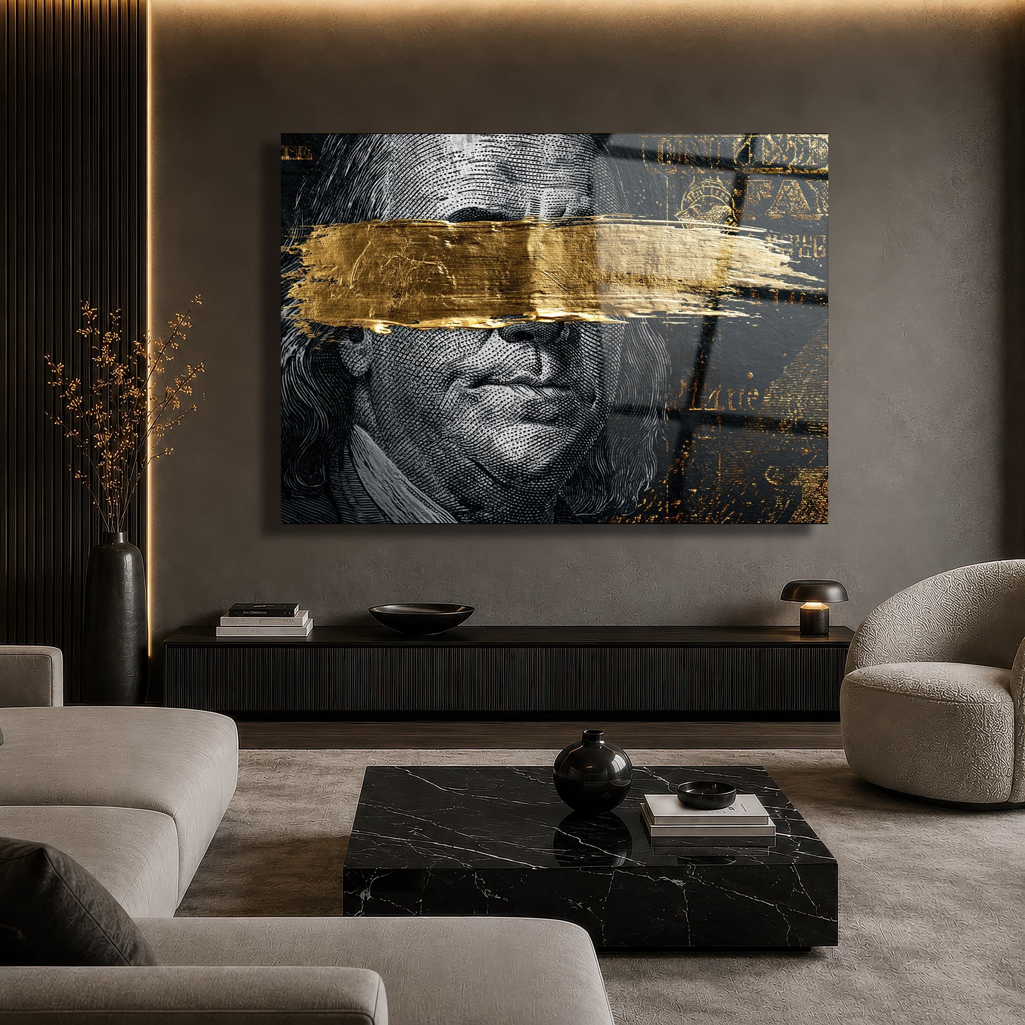 Horizontal Art-Themed Tempered Glass Wall Art 580