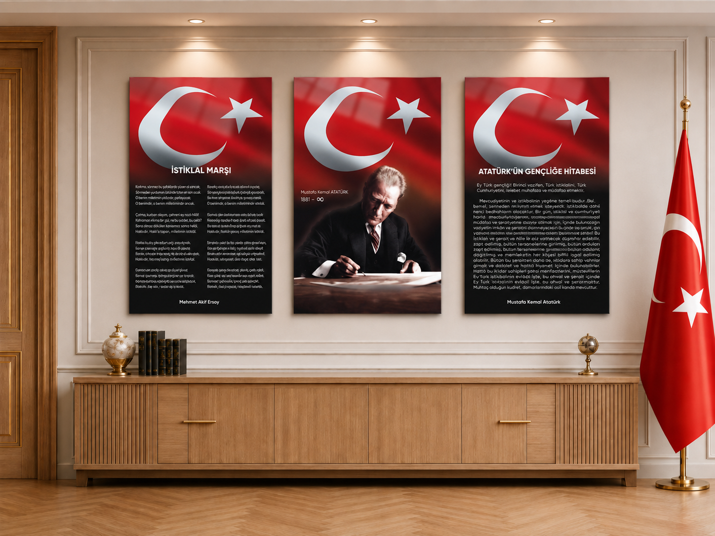 İSTİKLAL MARŞI GENÇLİĞE HİTABE ATATÜRK 3LÜ SET