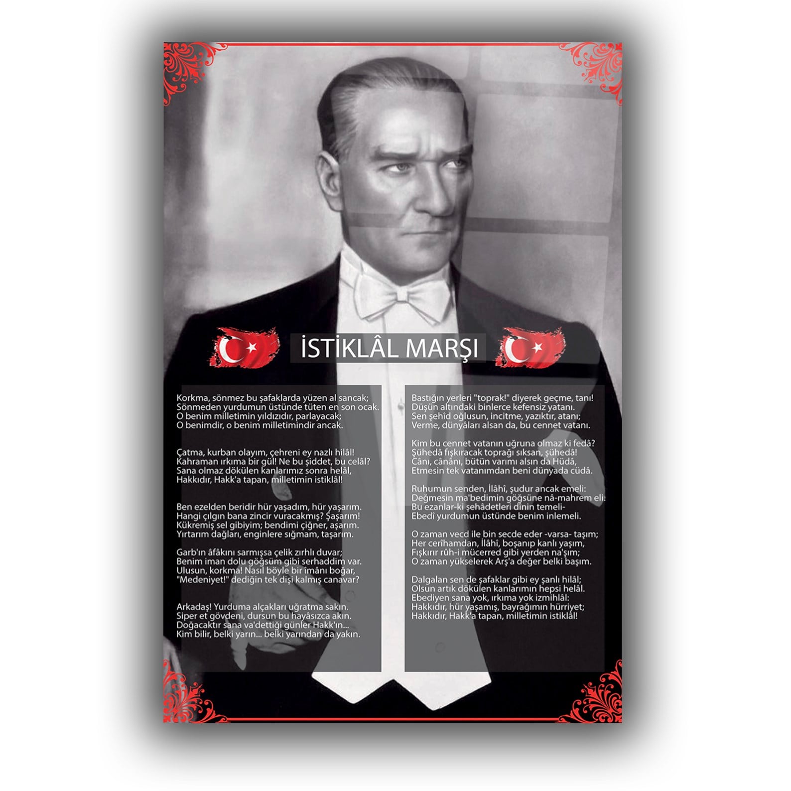 Dekoratif Atatürk İstiklal Marşı Duvar Tablosu