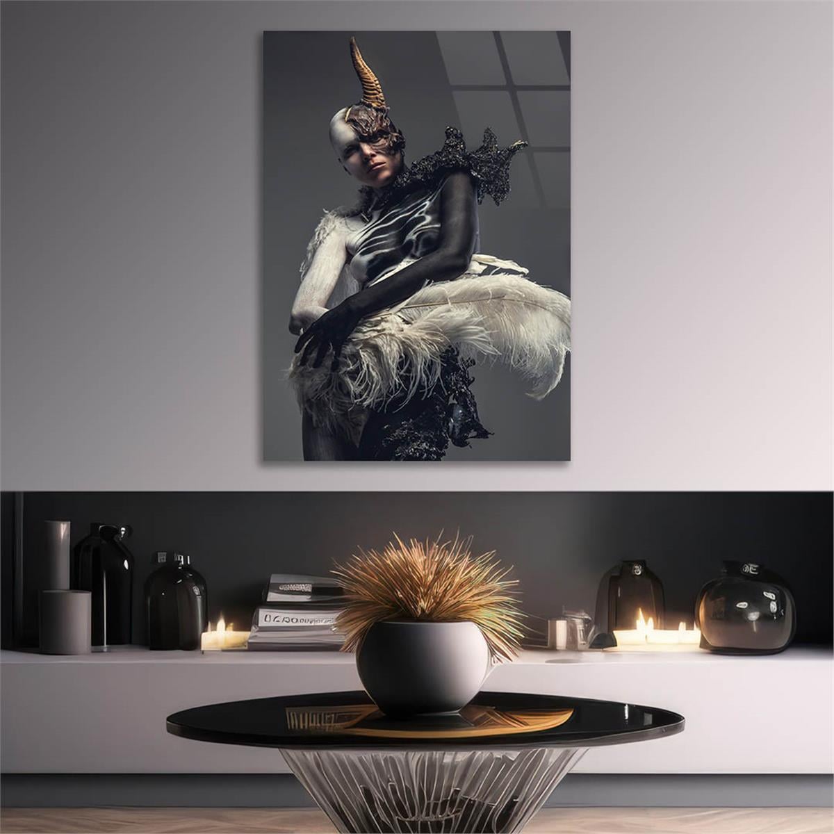 Kunst Thema auf bedrucktem Glas