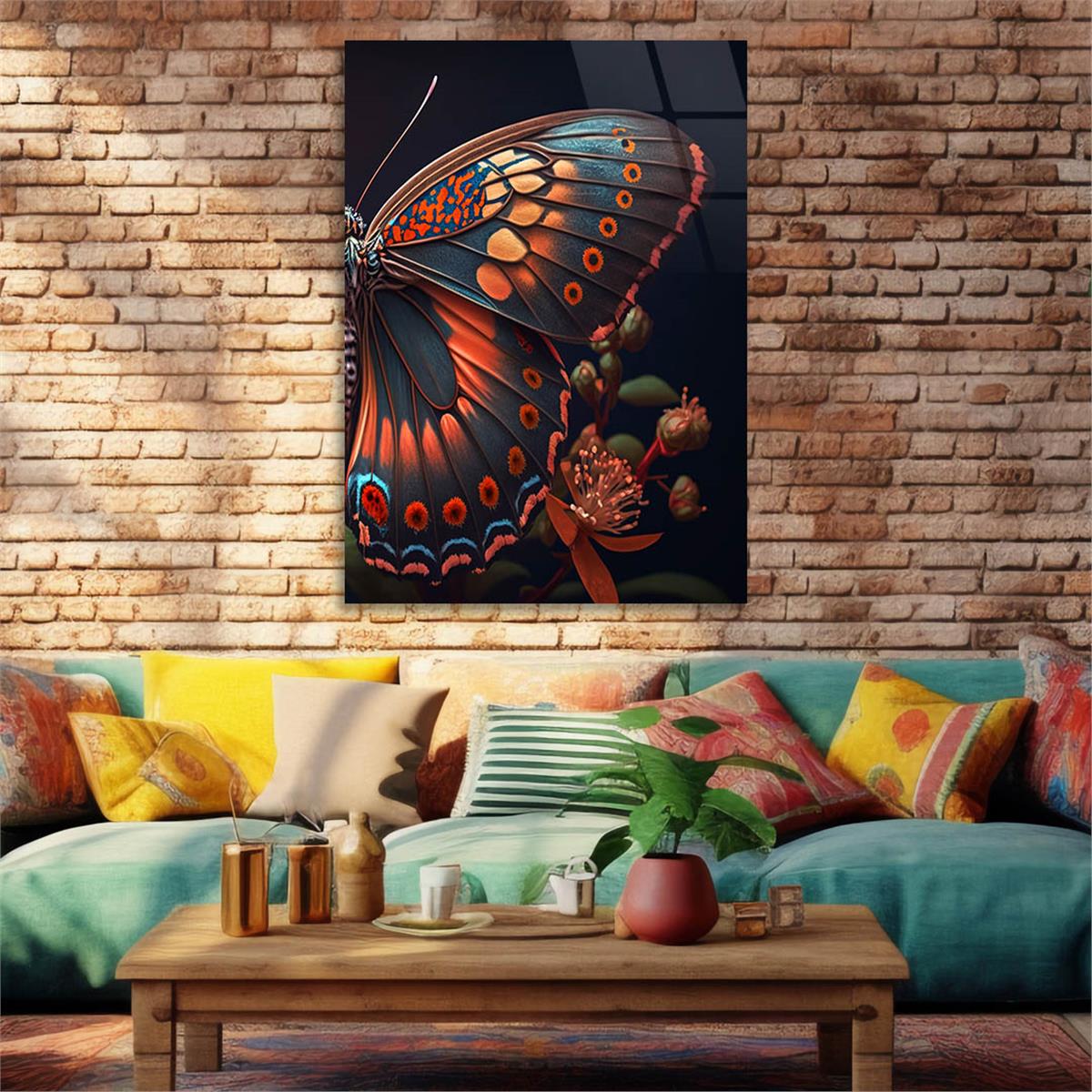 Dikey Sanat Temalı Cam Tablo 370
