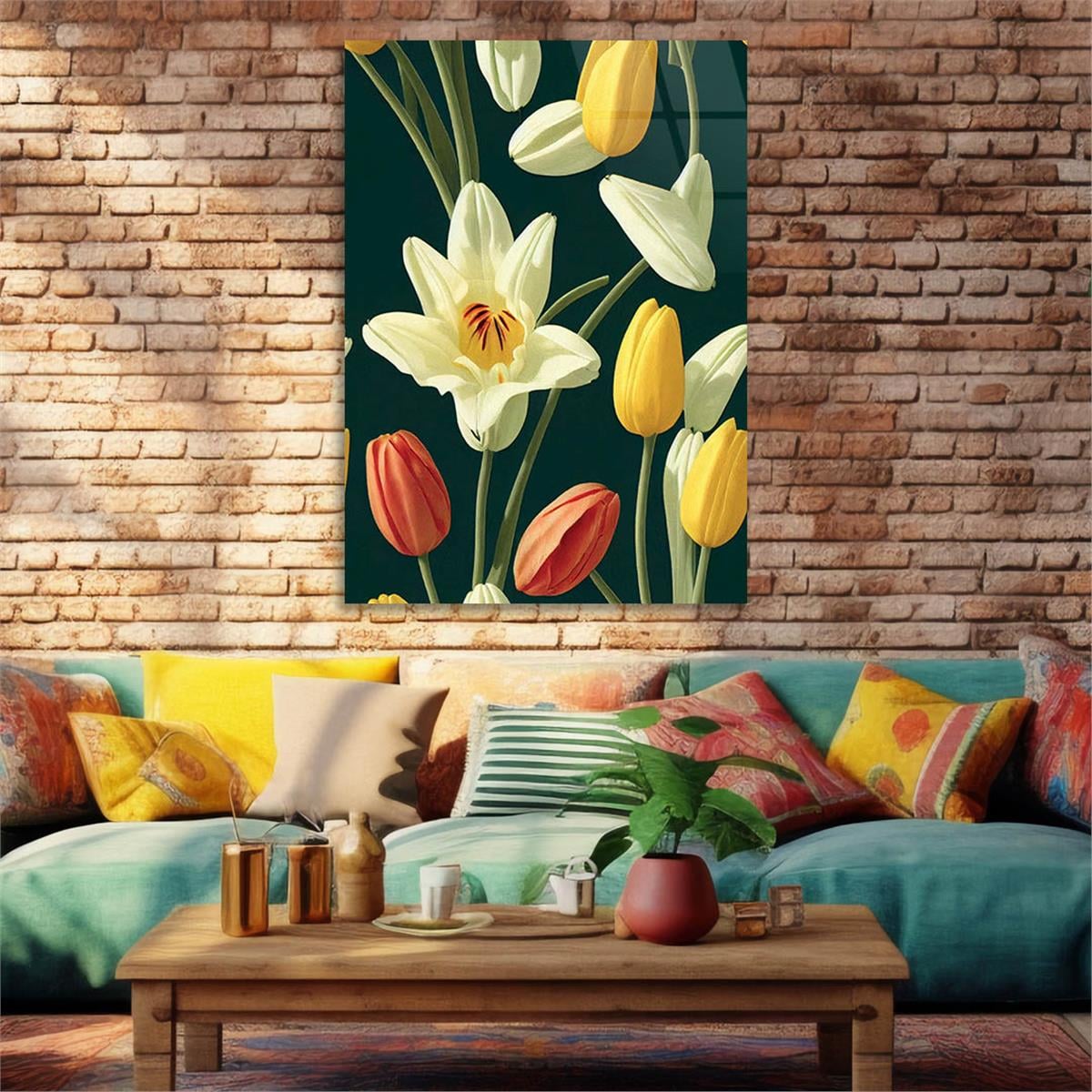 Kunst Thema auf bedrucktem Glas
