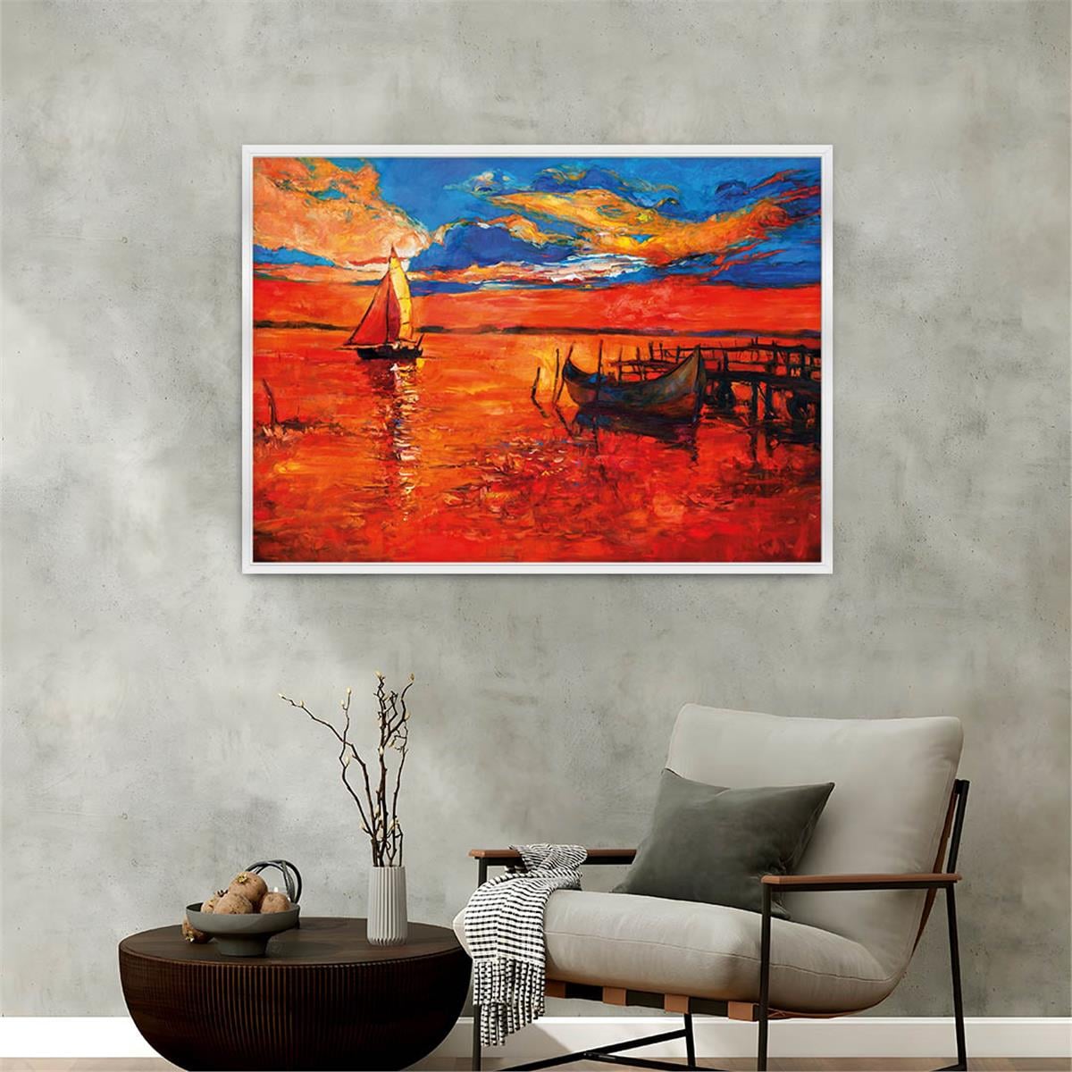 Aluminum-Framed Art-Themed Tempered Glass Wall Art 187