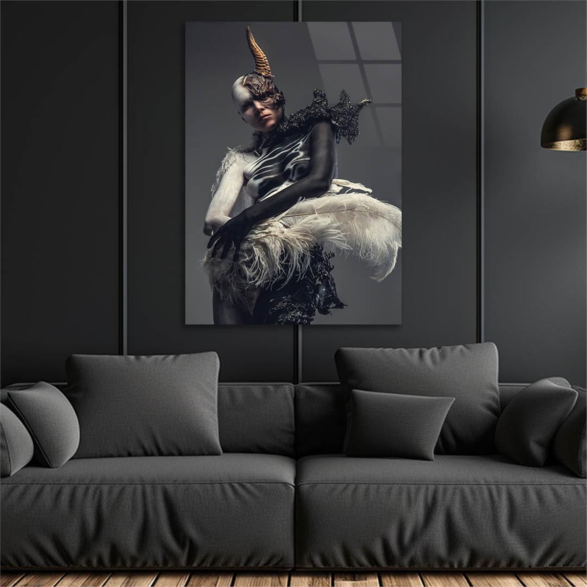 Kunst Thema auf bedrucktem Glas