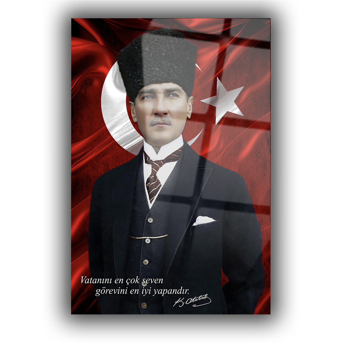 Dikey VatanTemalı Cam Tablo 288