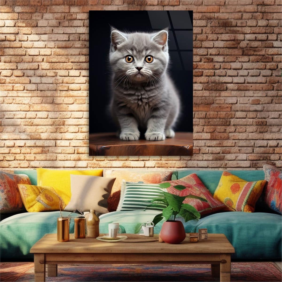 Dikey Doğa Temalı Cam Tablo 416