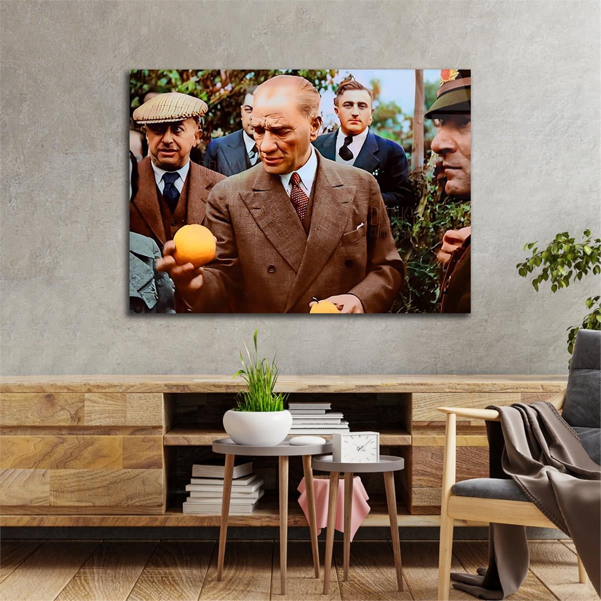 Yatay VatanTemalı Cam Tablo 102