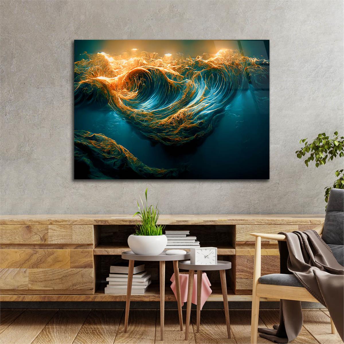 Horizontal Art-Themed Tempered Glass Wall Art 561