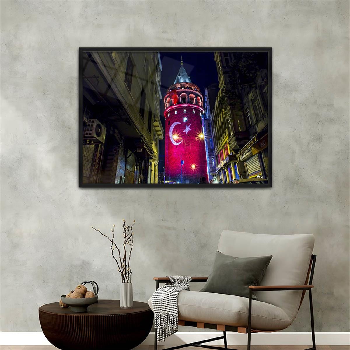 Aluminum-Framed National-Themed Tempered Glass Wall Art 063