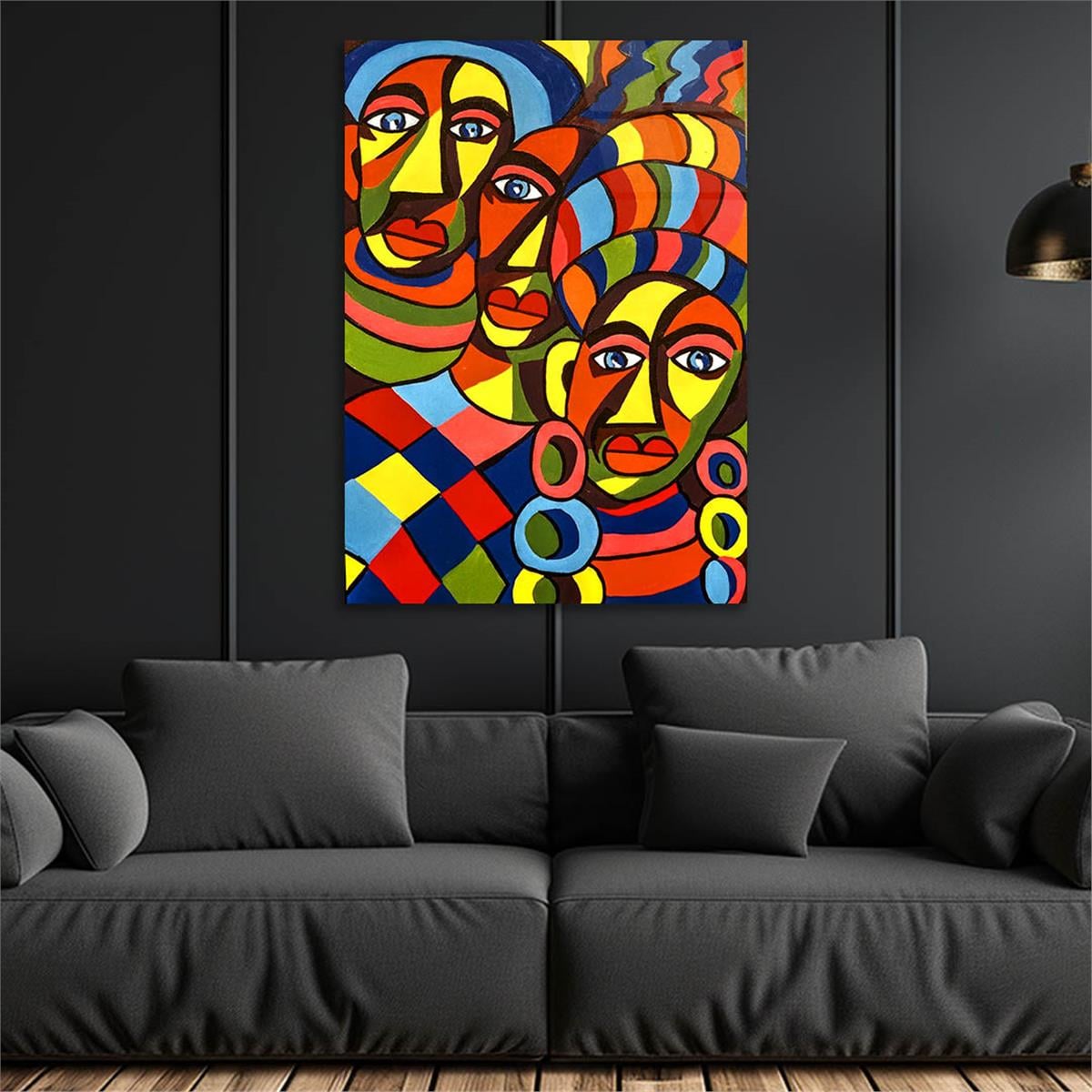 Dikey Sanat Temalı Cam Tablo 391