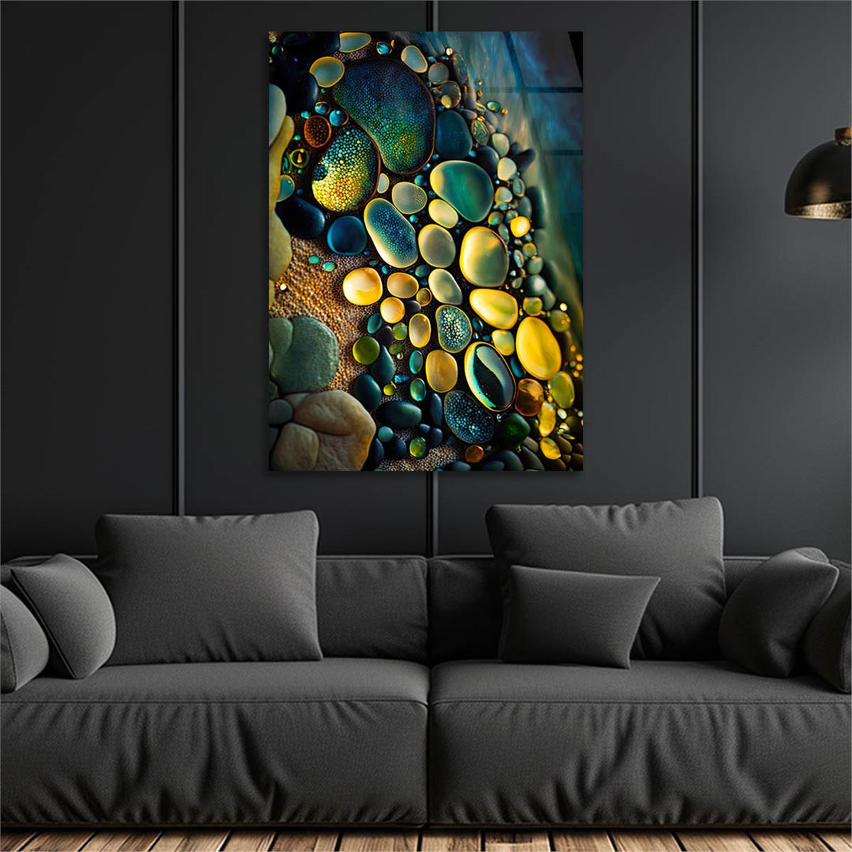 Dikey Sanat Temalı Cam Tablo 470